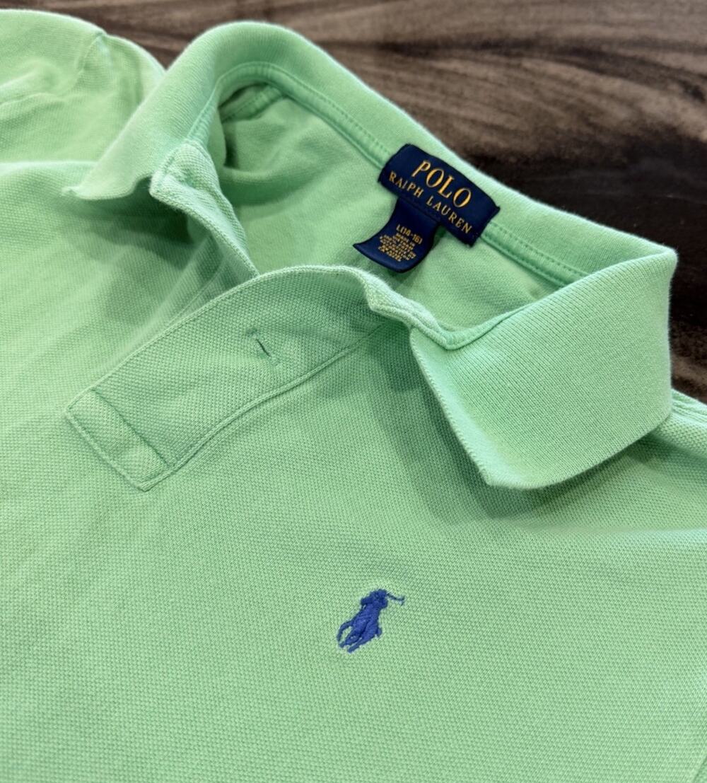 Polo Ralph Lauren Youth Large 14-16 Teal Green Short Sleeve Polo Shirt